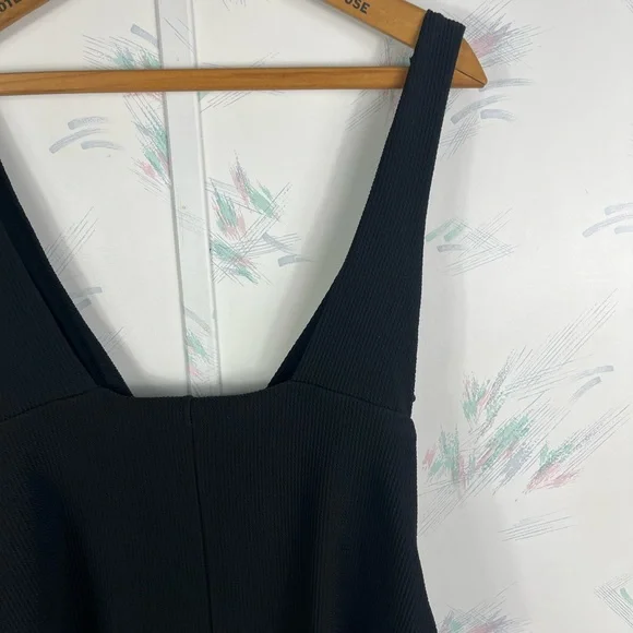 H&M Black High Leg Ribbed Swimsuit V-neck XL - Picture 6 of 9